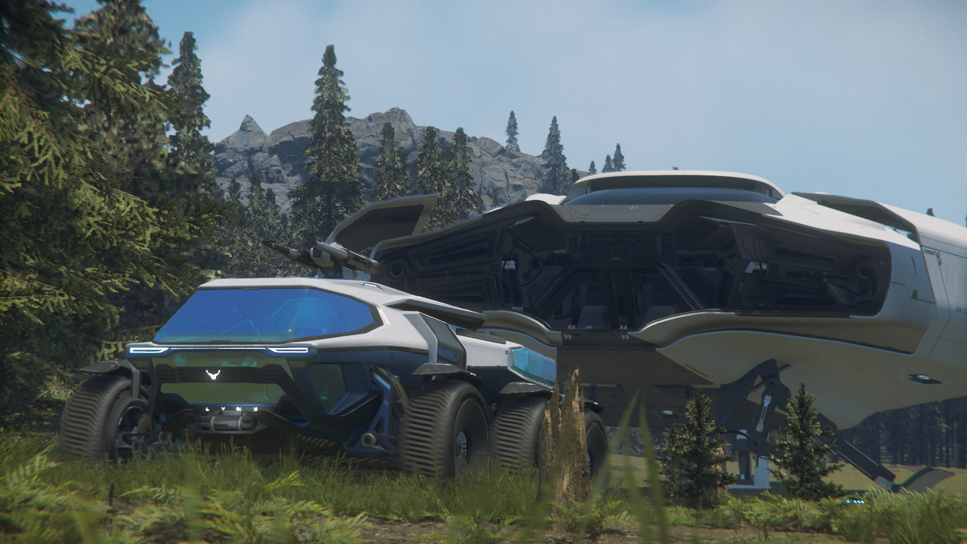 RSI Lynx rover driving away from mothership