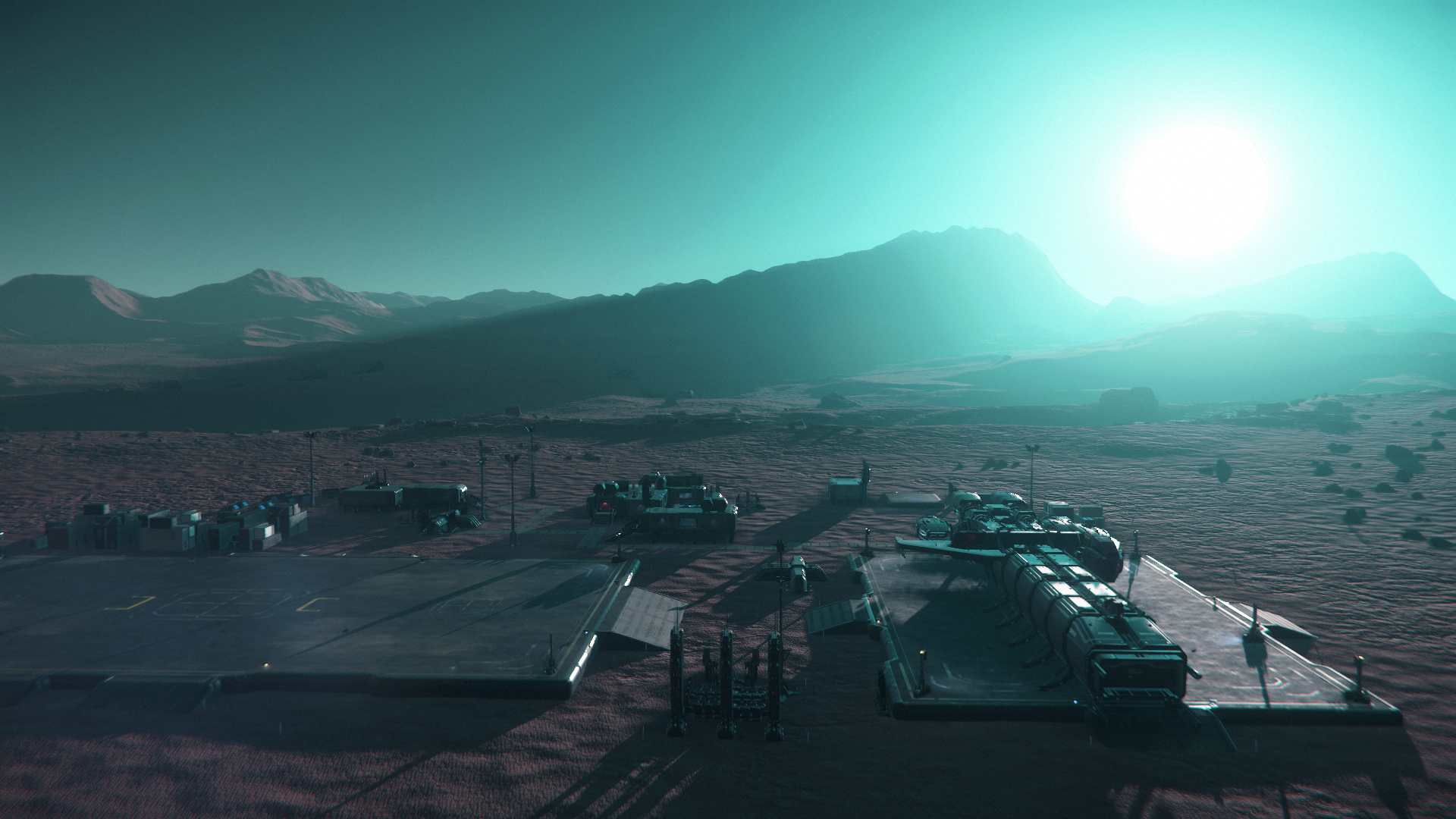 Drake Caterpillar parked at settlement