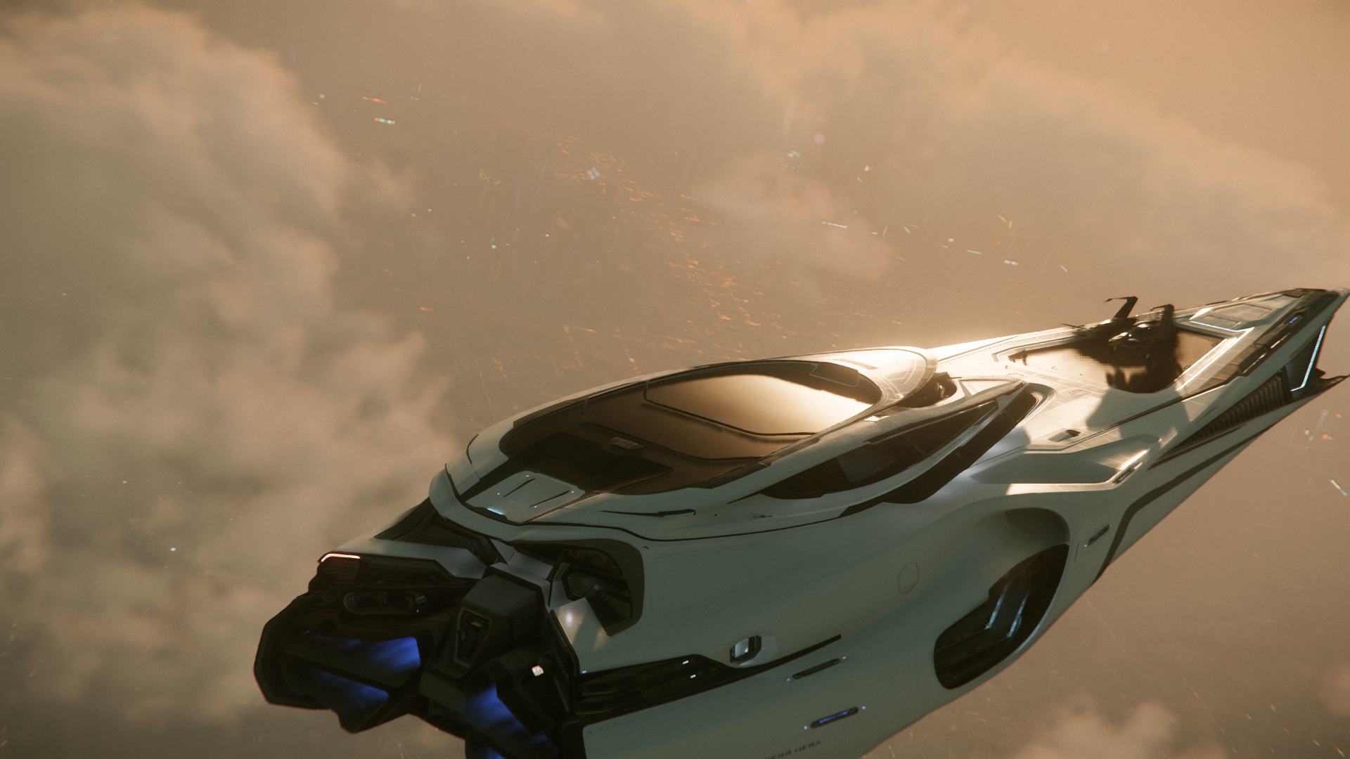 Origin 890 Jump flying over city clouds